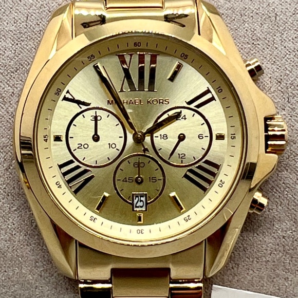 Michael Kors MK5605 Unisex Chronograph 40mm Case Gold Analog Wristwatch BrandNew - Picture 2 of 10